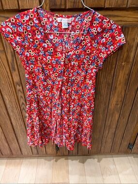Red Floral women Dress Size Medium